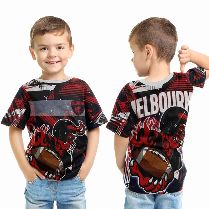 Melbourne Demons Retro AFL T-shirt Kid All Over Print