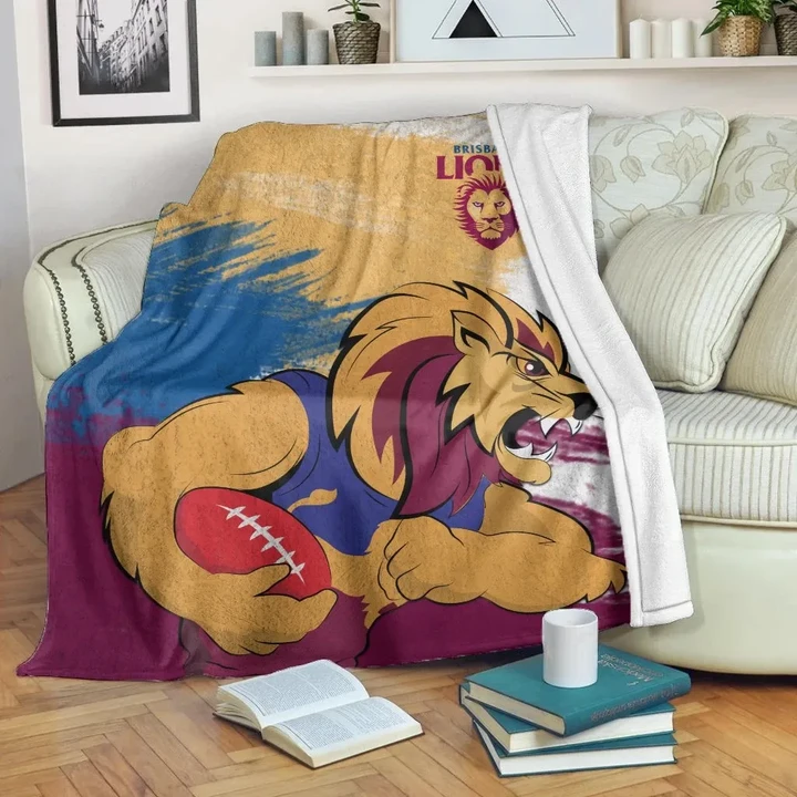 Brisbane Lions Retro Premium Blanket