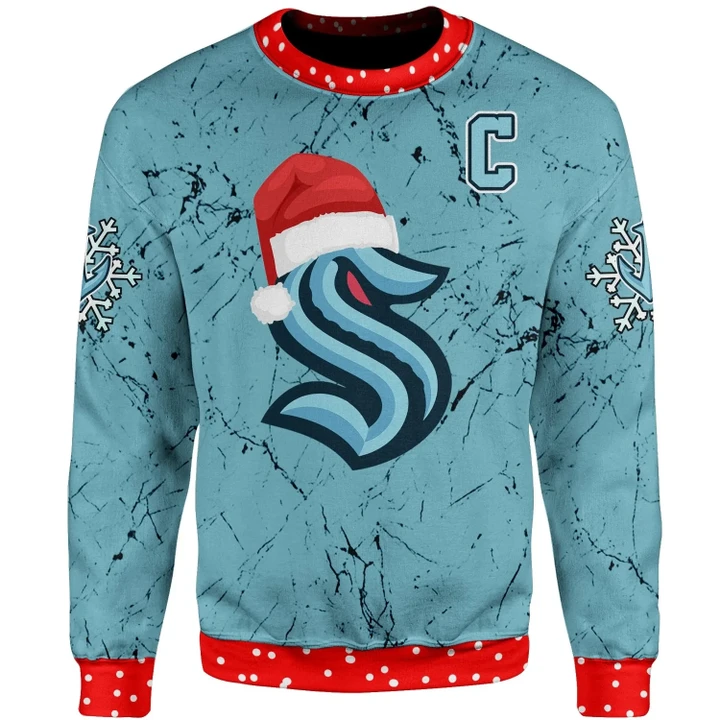 Seattle Kraken Christmas Sweatshirt Kraken Logo Personalized