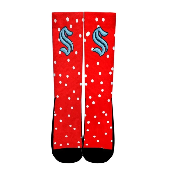 Seattle Kraken Christmas Crew Socks