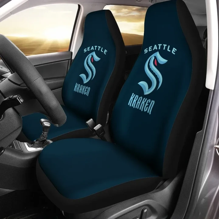 Seattle Kraken Car Seat Cover Kraken Logo