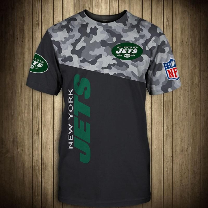 New York Jets Military T Shirt 3D Short Sleeve - NFL