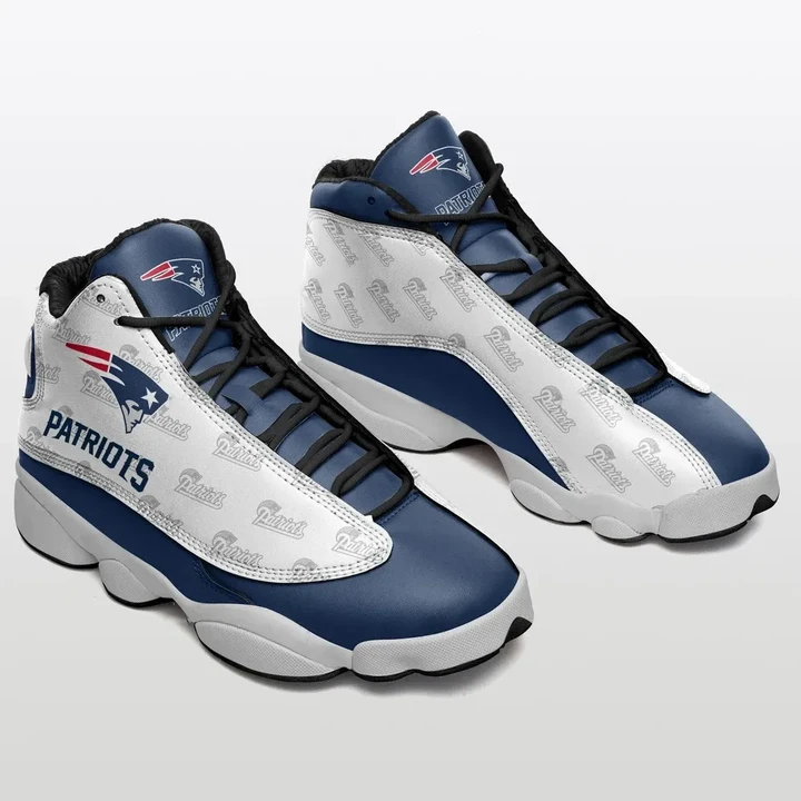 New England Patriots Football Air Jordan 13 Sneakers - Patriots Logo Sneaker - NFL