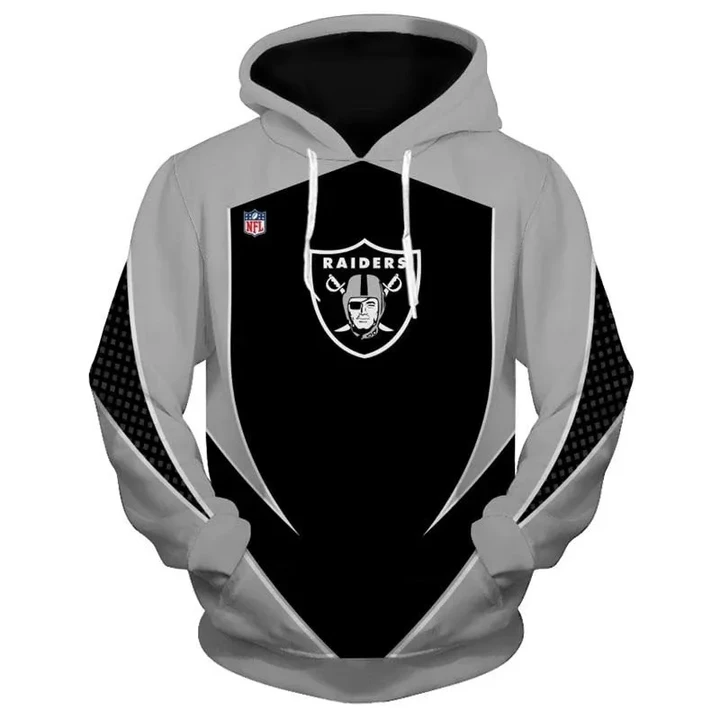 New Design NFL Football Oakland Raiders 3D Hoodie Sweatshirt Custom Jacket Pullover