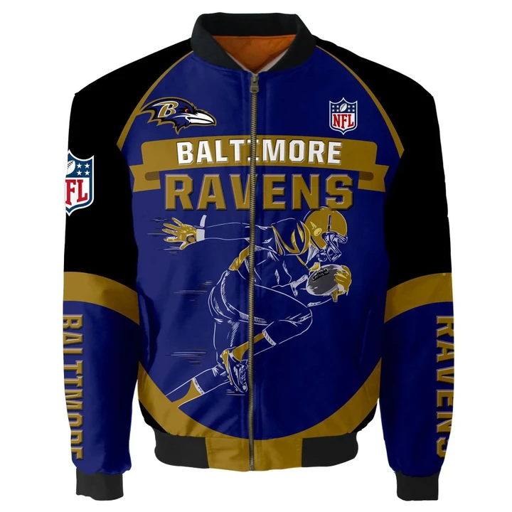 Baltimore Ravens Men's Rugby Sports Bomber Jacket