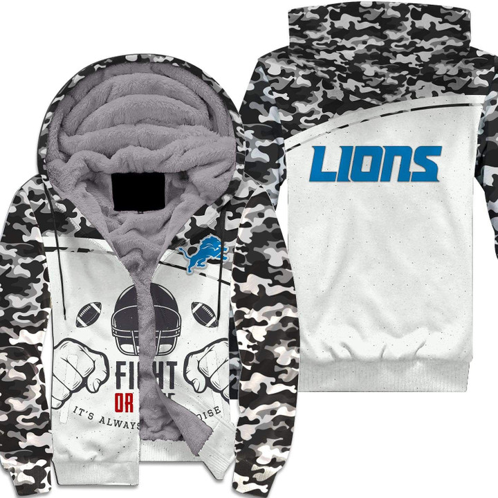 Detroit Lions Sherpa Hoodie - Style Mix Camo