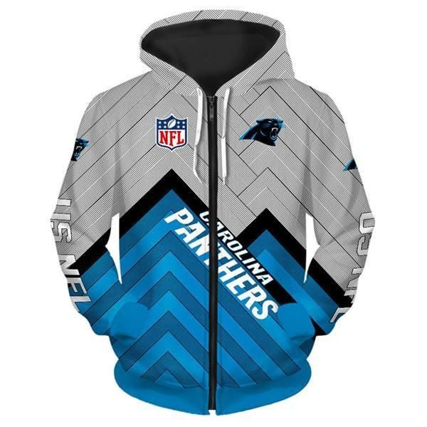 Carolina Panthers Zip Up Hoodies 3D Sweatshirt Long Sweatshirt