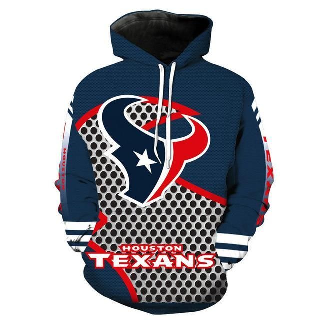 NFL Football Houston Texans 3D Hoodie Sweatshirt Jacket Pullover