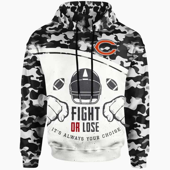 Chicago Bears Hoodie - Fight Or Lose Mix Camo
