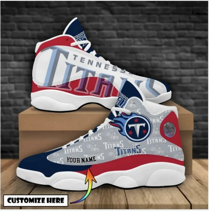 Tennessee Titans Football Air Jordan 13 Sneakers - Logo Titans Personalized Sneaker - NFL