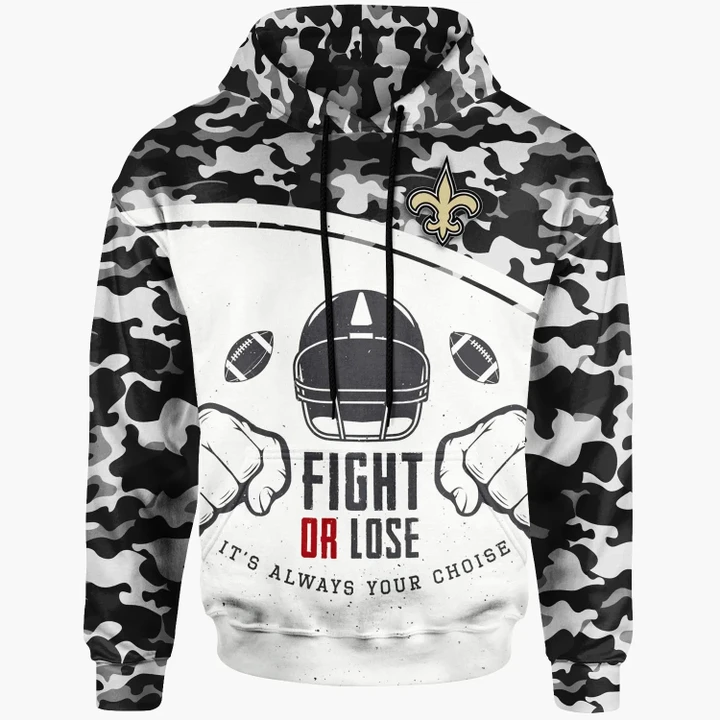 New Orleans Saints Hoodie - Fight Or Lose Mix Camo