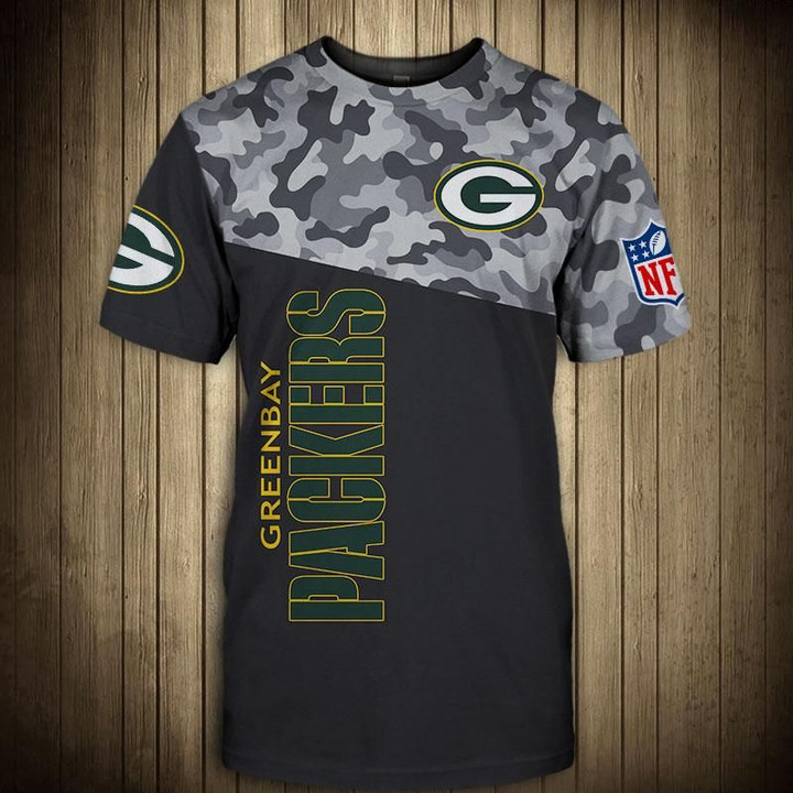 Green Bay Packers Military T Shirt 3D Short Sleeve - NFL