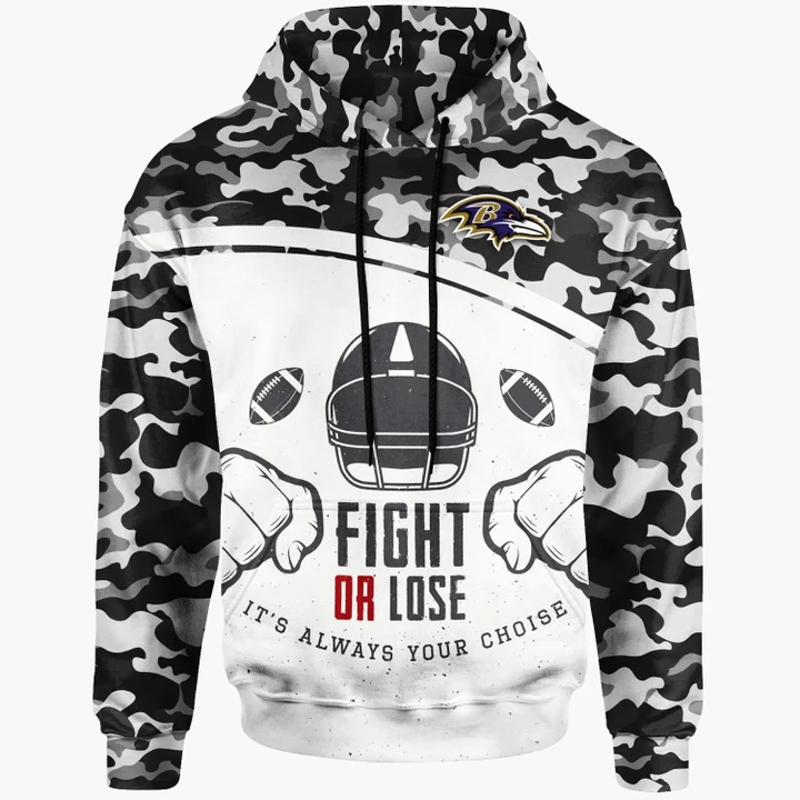 Baltimore Ravens Hoodie - Fight Or Lose Mix Camo