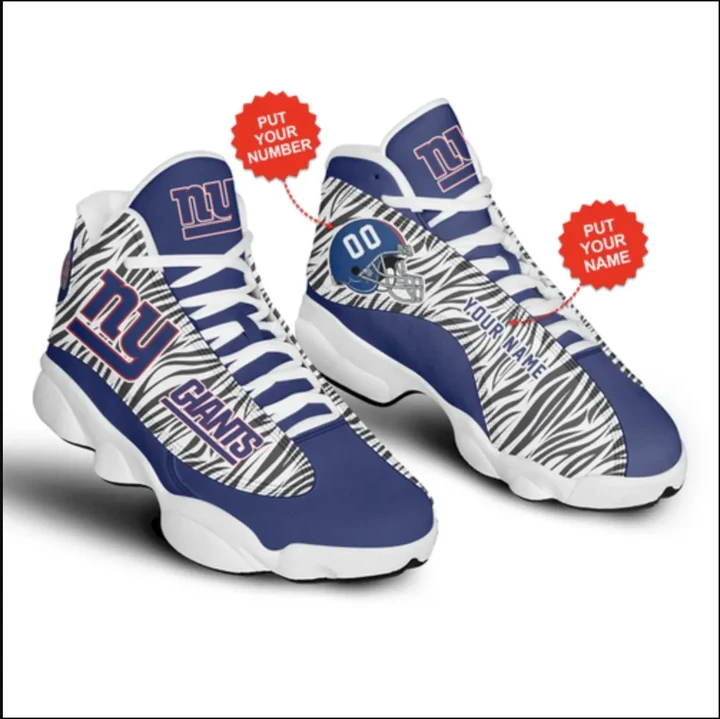 New York Giants Football Air Jordan 13 Sneakers - Stripes Logo Sneaker Personalized - NFL