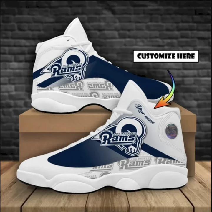 Los Angeles Rams Football Air Jordan 13 Sneakers - Logo Sneaker Personalized - NFL