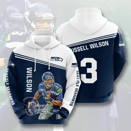 Seattle Seahawks Hoodie Wilson Number 3 Football - NFL