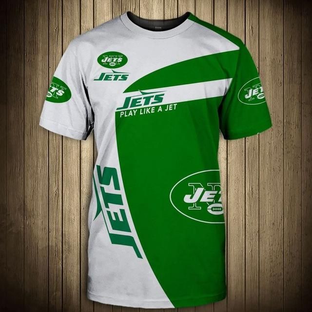 New York Jets Tee shirt 3D Short Sleeve Ever Upwards - NFL