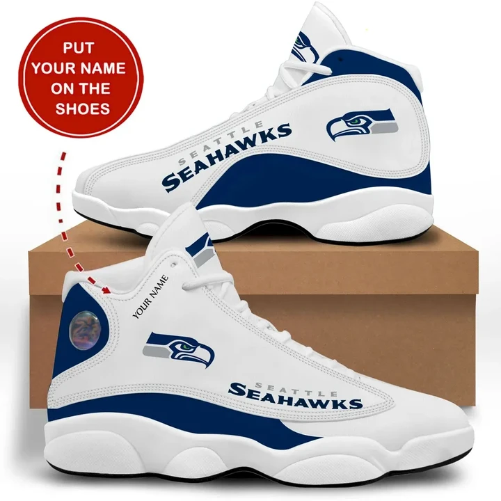 Seattle Seahawks Football Air Jordan 13 Sneakers - Logo Sneaker Personalized - NFL