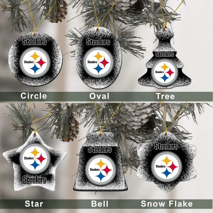 Pittsburgh Steelers Christmas Decor - Pittsburgh Steelers Logo Ceramic Ornament  Football - NFL