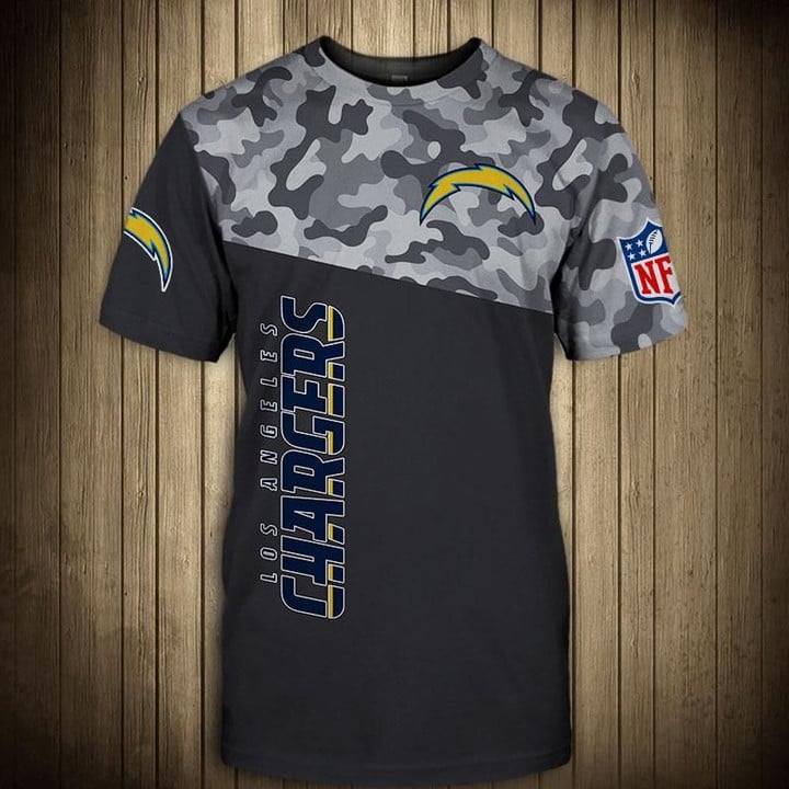 Los Angeles Chargers Military T Shirt 3D Short Sleeve - NFL
