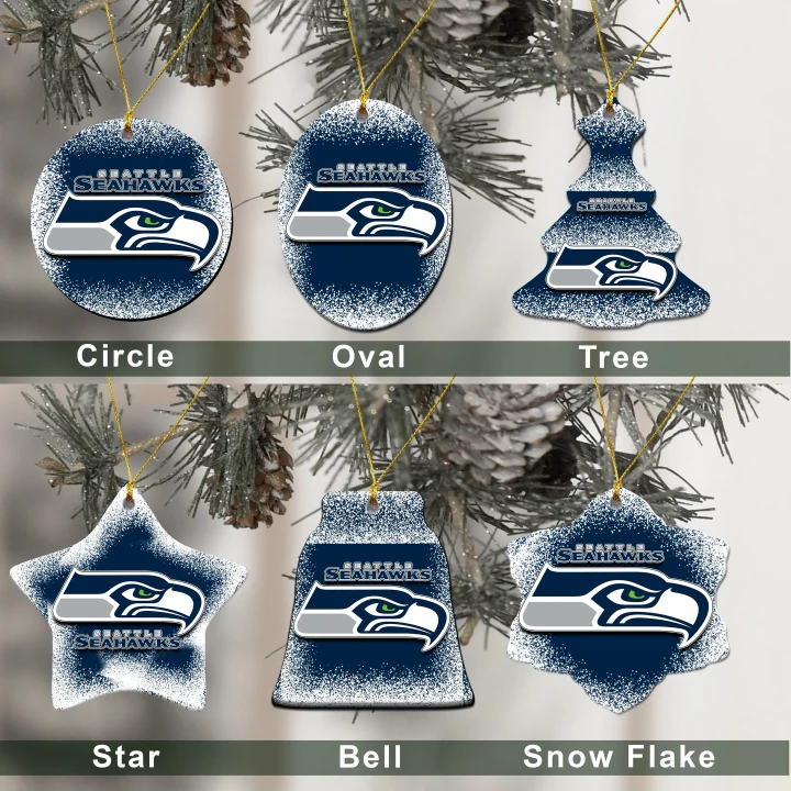 Seattle Seahawks Christmas Decor - Seattle Seahawks Logo Ceramic Ornament  Football - NFL
