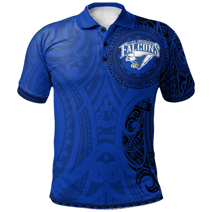 Air Force Falcons Football Polo Shirt -  Polynesian Tatto Circle Crest - NCAA