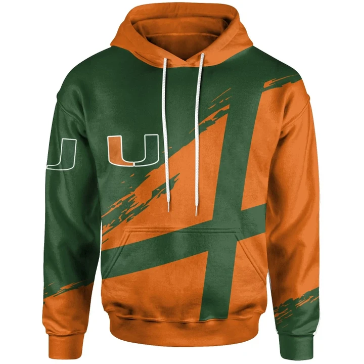 Miami HurricanesFootball - Logo Team Curve Color Hoodie - NCAA
