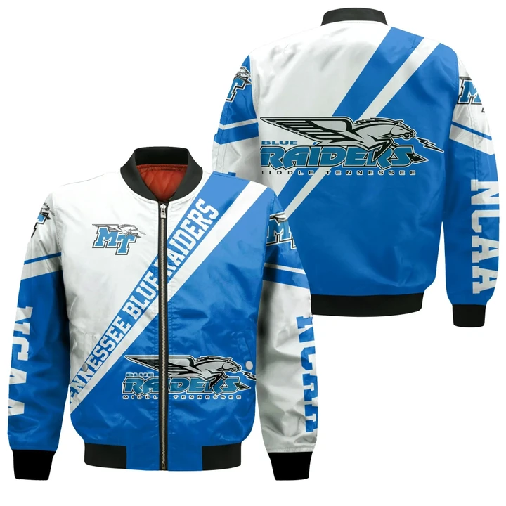 Middle Tennessee Blue Raiders Logo Bomber Jacket Cross Style - NCAA