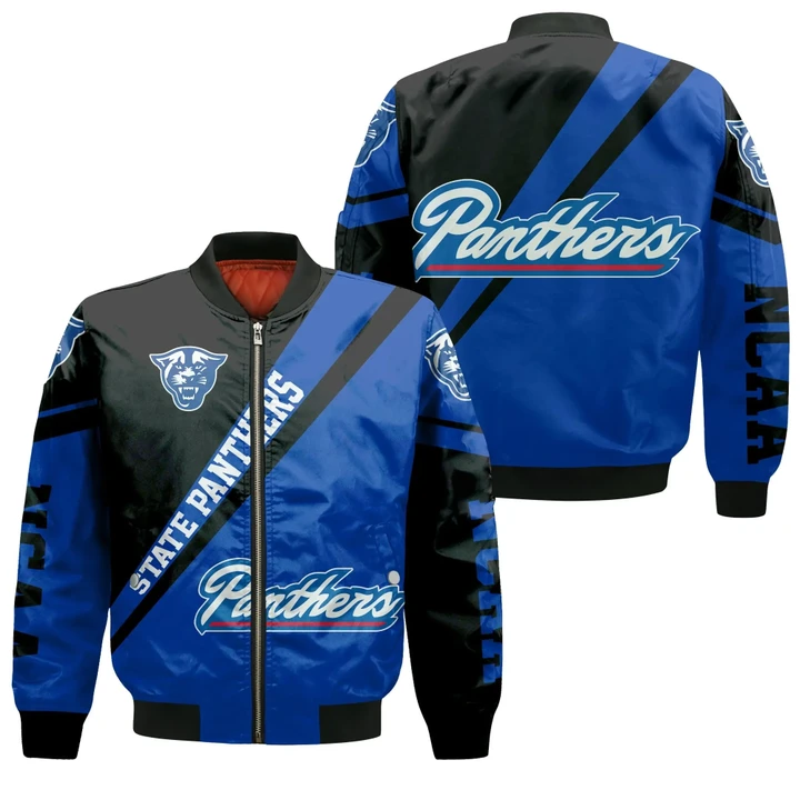 Georgia State Panthers Logo Bomber Jacket Cross Style - NCAA