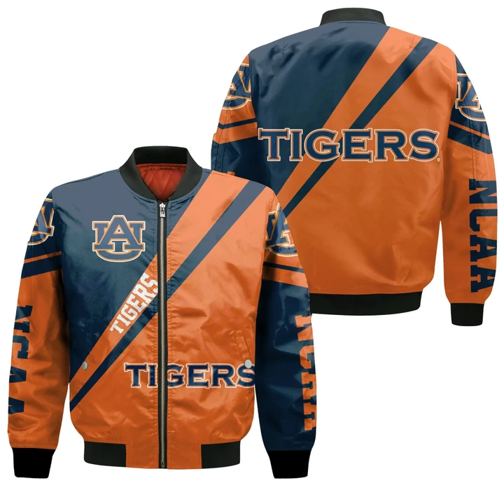 Auburn Tigers Logo Bomber Jacket Cross Style - NCAA