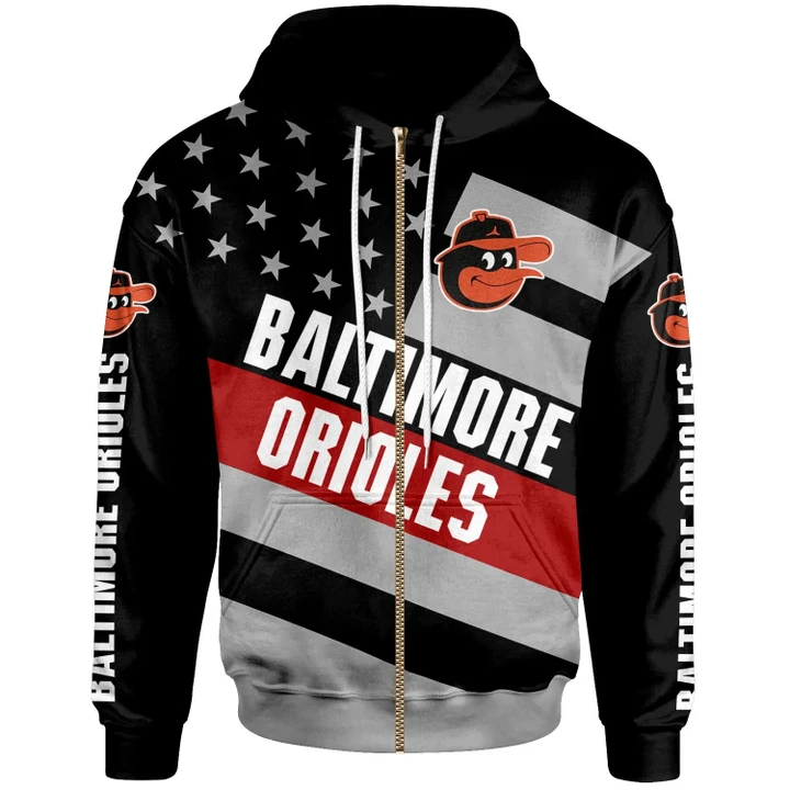 Baltimore Orioles Baseball Team Zip Hoodie NG3