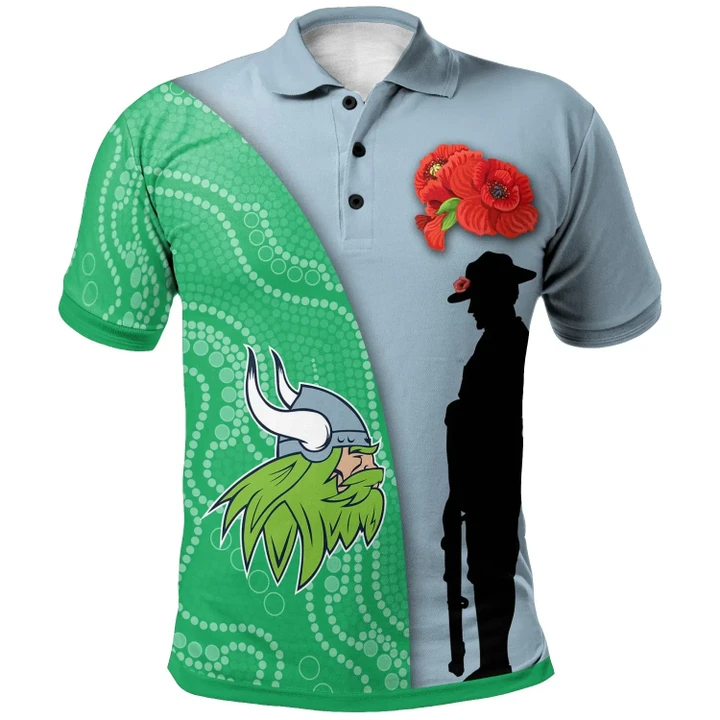 Personalized Rugby Anzac Day Polo Shirt Canberra Raiders Style 10