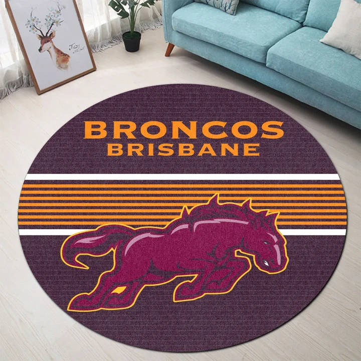 Brisbane Broncos Round Rug Home & Away 2021
