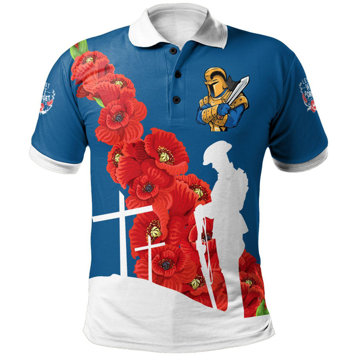 Rugby Anzac Day Polo Shirt Gold Coast Titans Style 01