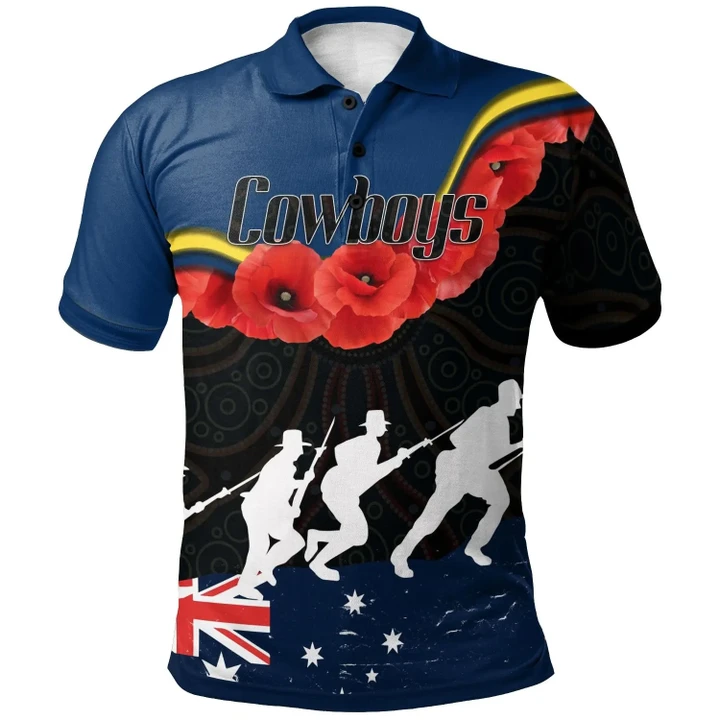 Rugby Anzac Day Polo Shirt North Queensland Cowboys Style 04