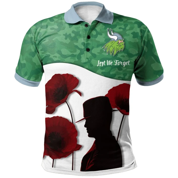 Rugby Anzac Day Polo Shirt Canberra Raiders Style 03