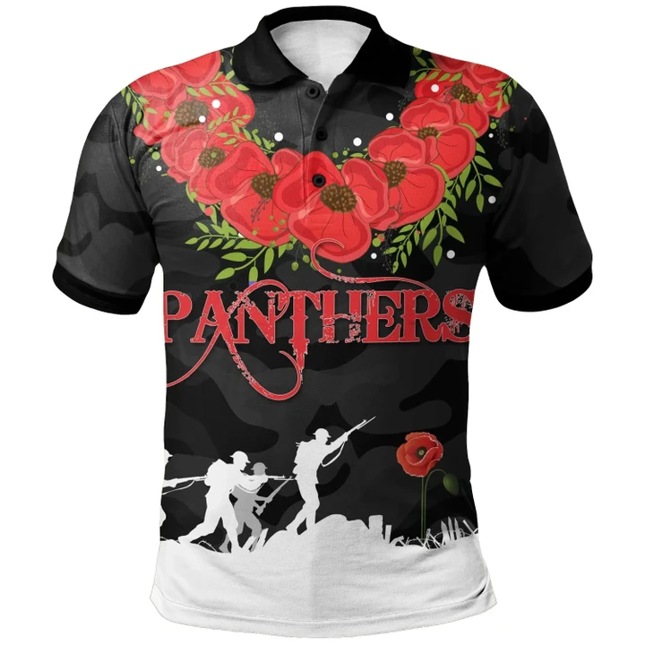 Rugby Anzac Day Polo Shirt Penrith Panthers Style 09