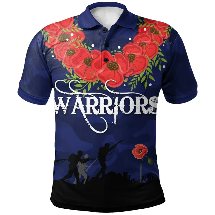Rugby Anzac Day Polo Shirt New Zealand Warriors Style 09