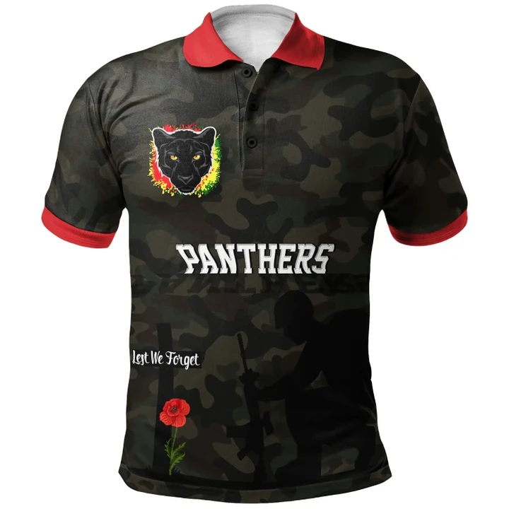 Personalized Rugby Anzac Day Polo Shirt Penrith Panthers Style 02