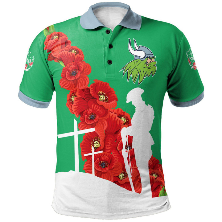 Rugby Anzac Day Polo Shirt Canberra Raiders Style 01