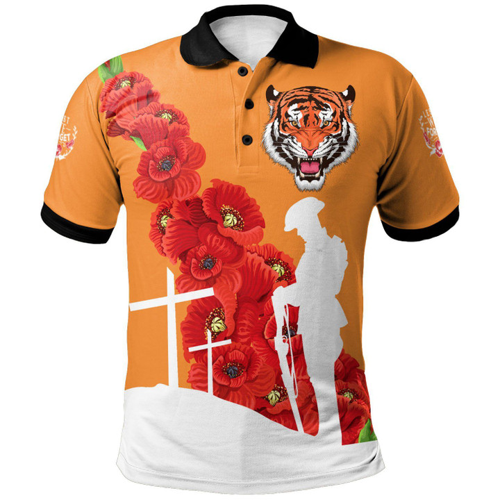 Rugby Anzac Day Polo Shirt Wests Tigers Style 01