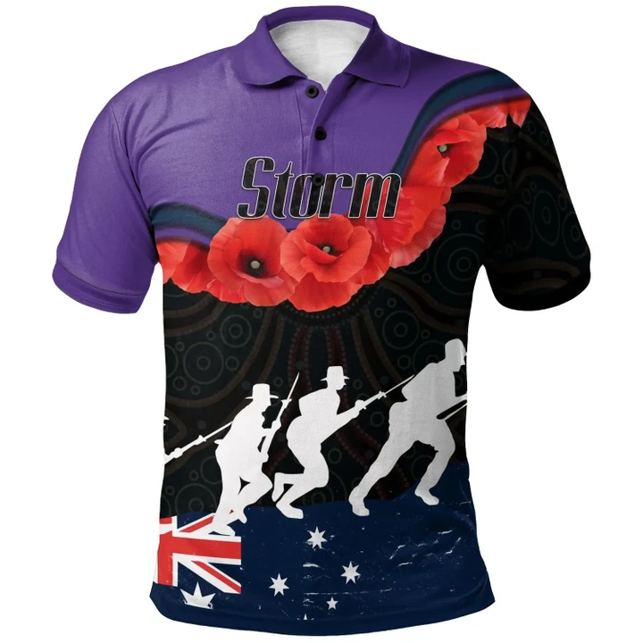 Rugby Anzac Day Polo Shirt Melbourne Storm Style 04