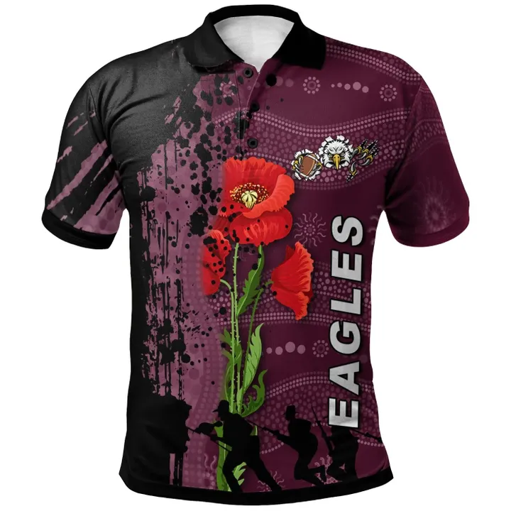Personalized Rugby Anzac Day Polo Shirt Manly-Warringah Sea Eagles Style 08