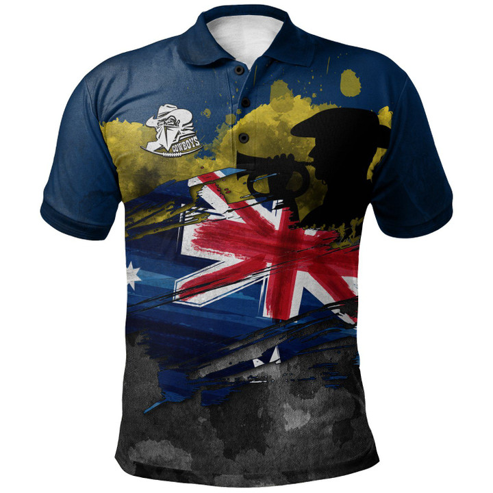 Personalized Rugby Anzac Day Polo Shirt North Queensland Cowboys Style 07