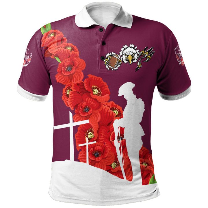 Rugby Anzac Day Polo Shirt Manly-Warringah Sea Eagles Style 01