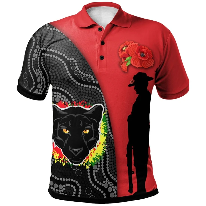 Personalized Rugby Anzac Day Polo Shirt Penrith Panthers Style 10