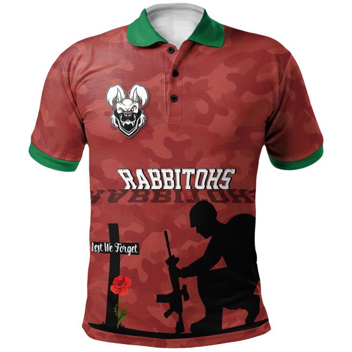 Personalized Rugby Anzac Day Polo Shirt South Sydney Rabbitohs Style 02