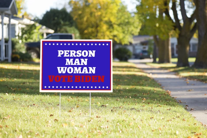 Person Man Woman Vote Biden Yard Sign #Election2020
