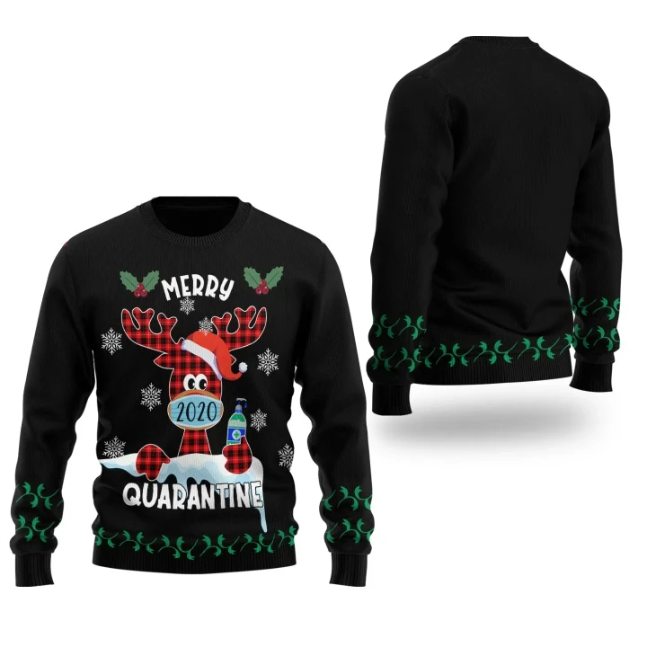 Quarantine Christmas Sweater Reindeer Quarantine 2020