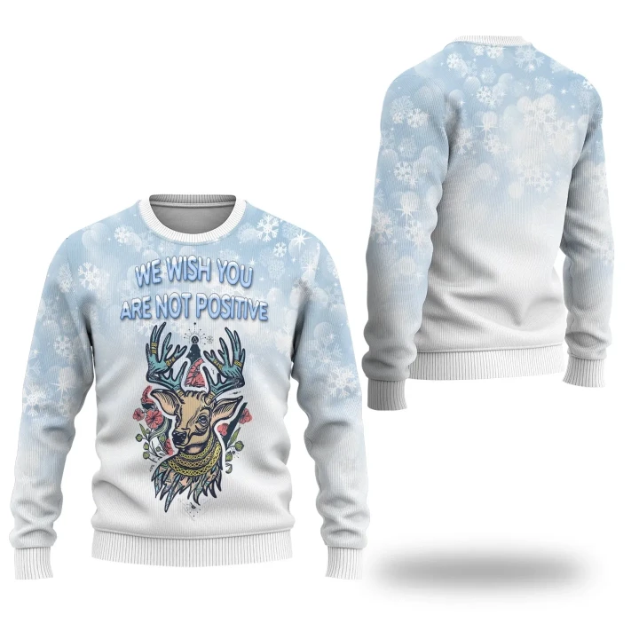 Christmas Sweater Reindeer We Wish You Are Not Positive